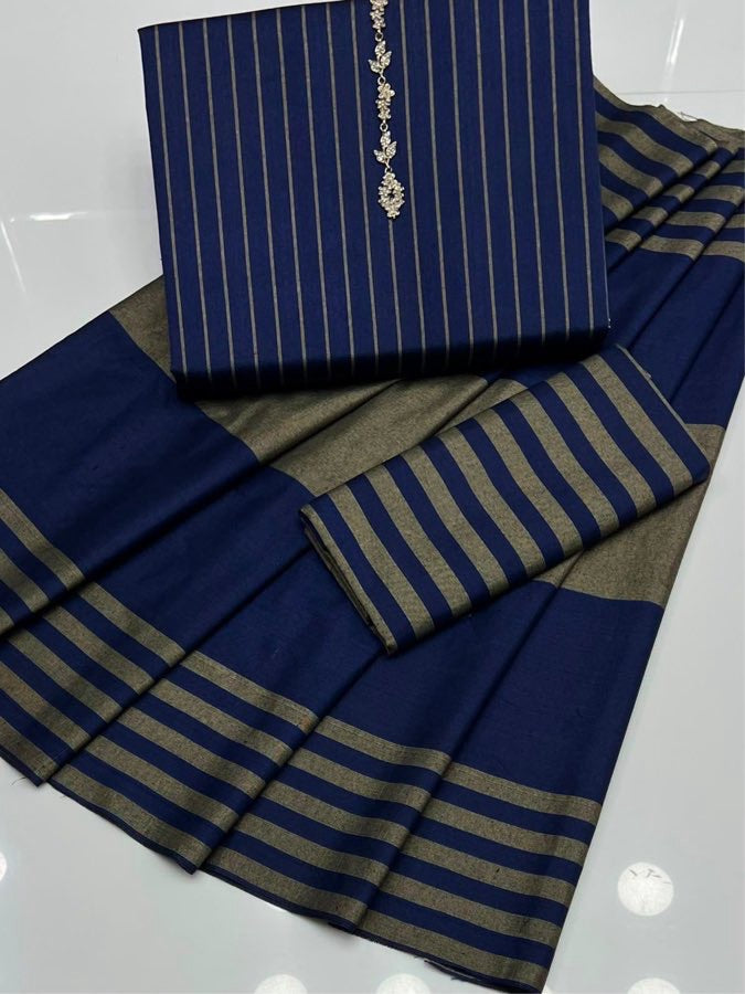 3pc Multani Khaddi Susi Blue