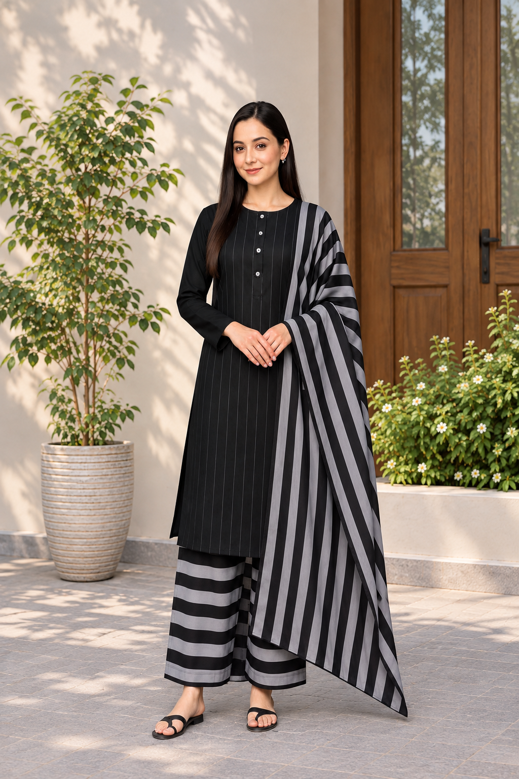 3pc Multani Khaddi Susi Black