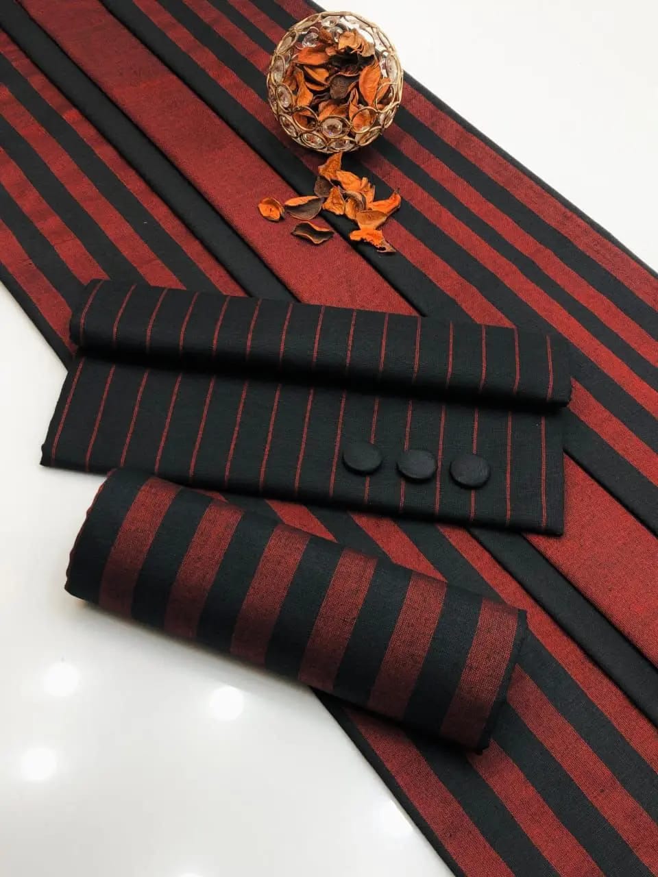 3pc Multani Khaddi Susi Red-Black