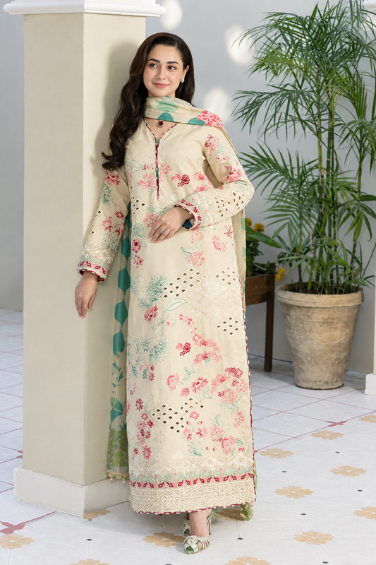 Off-White Dhanak 3-Piece Unstitched Suit
