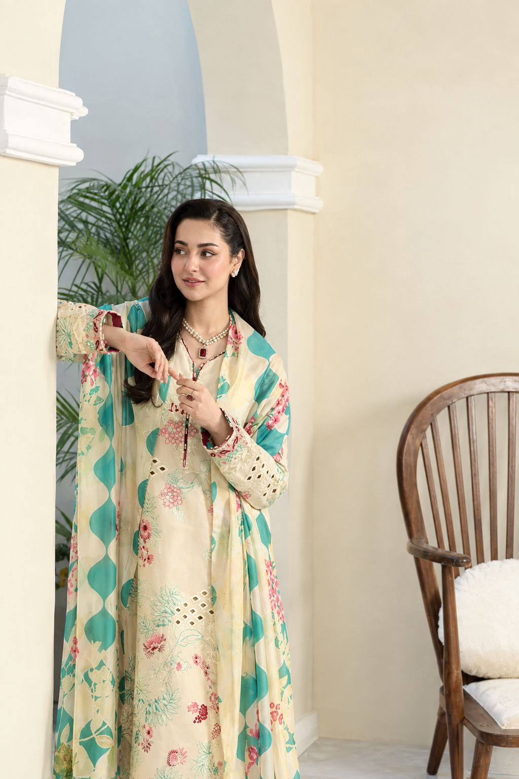 Off-White Dhanak 3-Piece Unstitched Suit